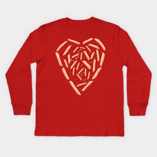 French Fries Heart Love Kids Long Sleeve T-Shirt